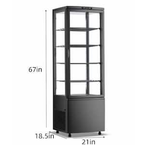 21 in. W 8.3 cu. ft. Commercial Upright Refrigerated Glass Case Display in Black