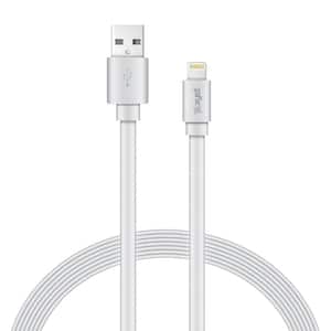 Charge and Sync USB to Lightning Flat Cable, 4 ft. (White)