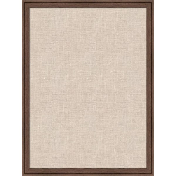 Florence 26 in. x 20 in. Brown Plastic Framed Canvas Magnetic Memo Board