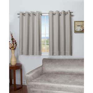 Stone Canvas Solid 50 in. W x 45 in. L Grommet Blackout Curtain