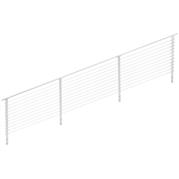 CityPost 16 ft. Stair Cable Railing, 36 in. Face Mount, White