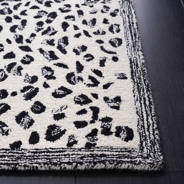 Onca Black and White Bath Runner Rug 24x60 by Kravitz Design +