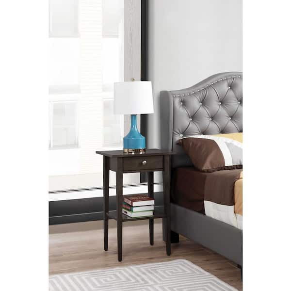 AndMakers Dalton 1-Drawer Gray Nightstand (28 in. H x 18 in. W x 14 in. D)