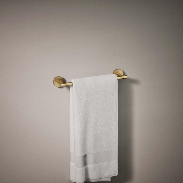 Elate 12 in. Wall Mount Towel Bar in Vibrant Brushed Moderne Brass