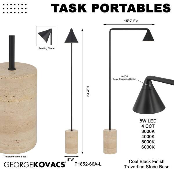 George Kovacs Kovacs 54.63 in. Black Dimmable CCT LED George Kovacs Kovacs 54.63 in. Black Dimmable CCT LED