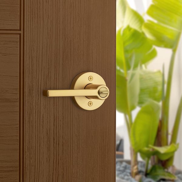 Kwikset Halifax Satin Brass Round Keyed Entry Door Handle Handle