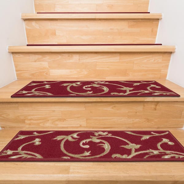 Brown Stair Treads by Rug Depot Set of 7 Wool Non Slip Carpet Treads 30" x 9" 