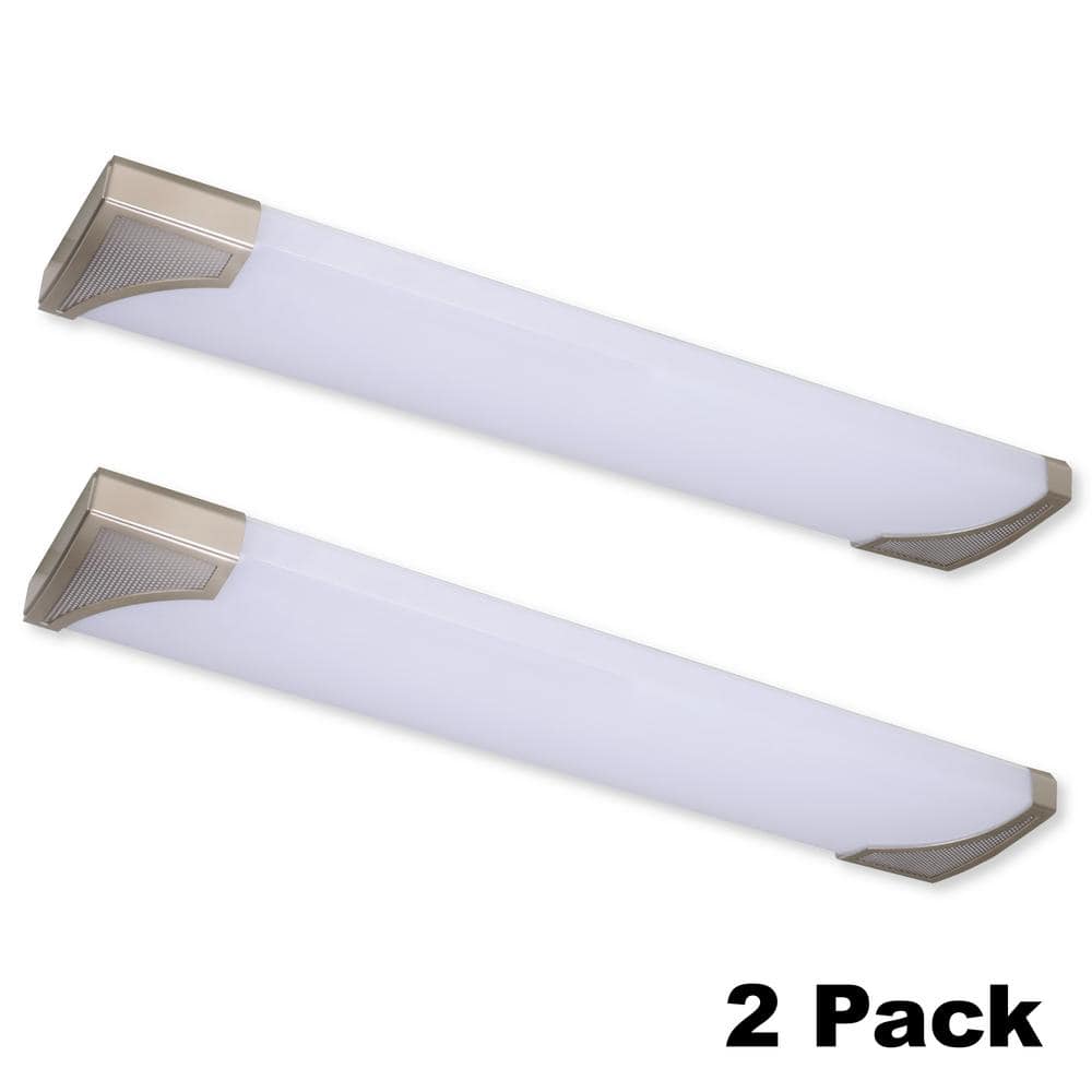 Mesha 48 in. x 10 in. Satin Nickel 4000 Lumenss CCT Selectable LED Flush Mo