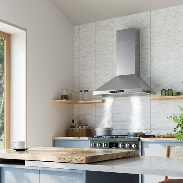 VIKIO 36 in. 900 CFM Ductless Convertible Wall Mount Range Hood in