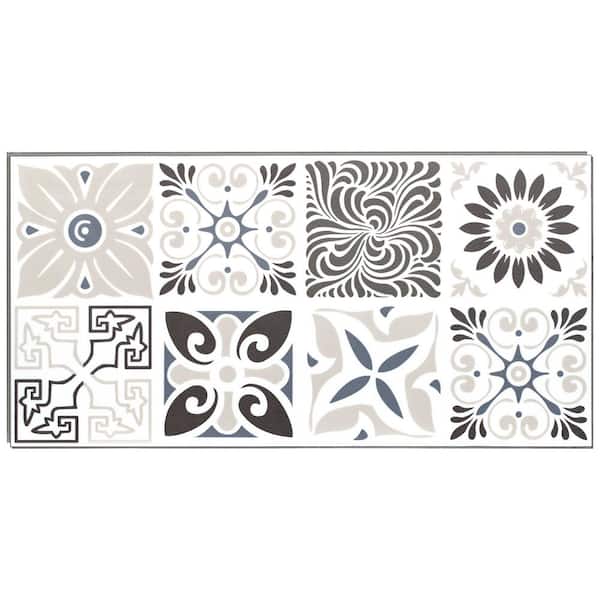 Smart Tiles 4-Pack Dark Brown Marble, Beige Tones, Burgandy 9-in x 10-in Polished Resin Mosaic Peel & Stick Wall Tile