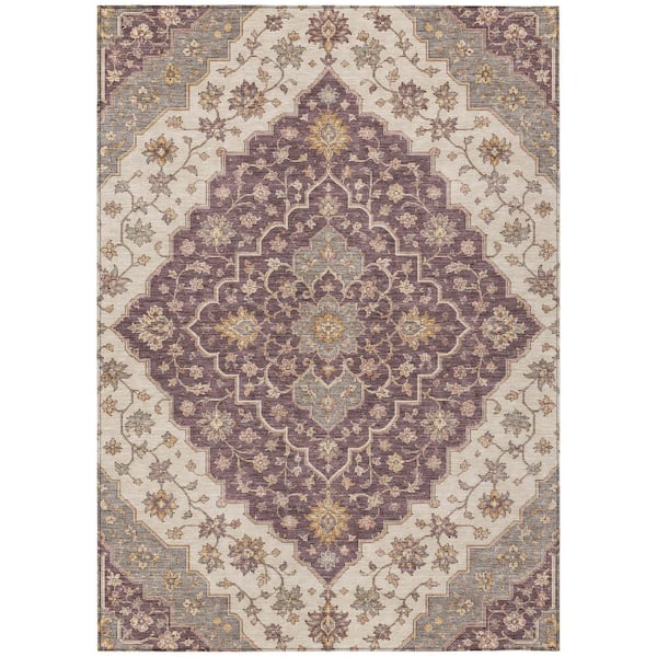 Chantille Machine Washable Indoor/Outdoor Abstract ACN3134 Plum 10 ft. x 14 ft. Area Rug