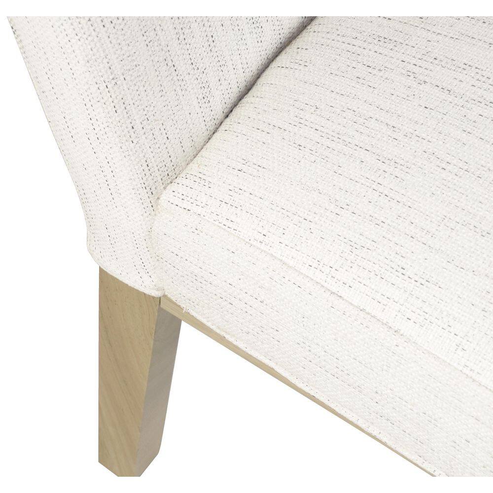 White Faux Leather Upholstered Parsons Dining Chair with Wood Legs
