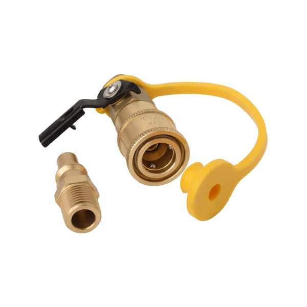 Low-pressure Propane/Natural Gas Systems 1/4 Quick-Connect Kit W/ Shutoff Valve 