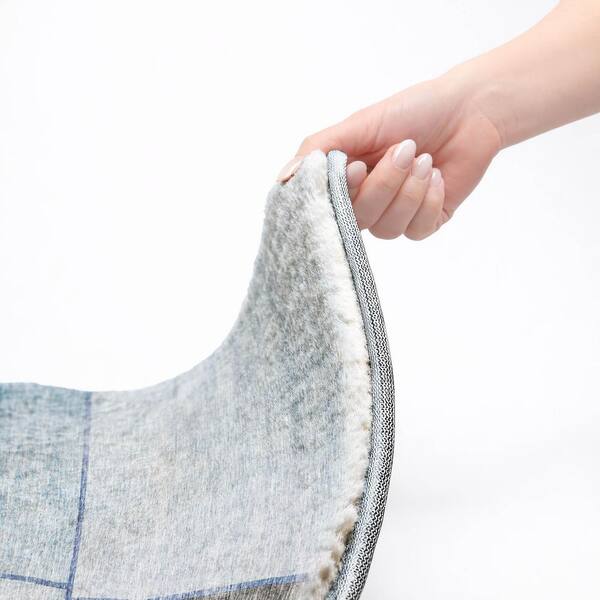 Dream Shag Premium Machine Washable Abstract ADS717 Sky 8 ft. x 8 ft. Round Rug