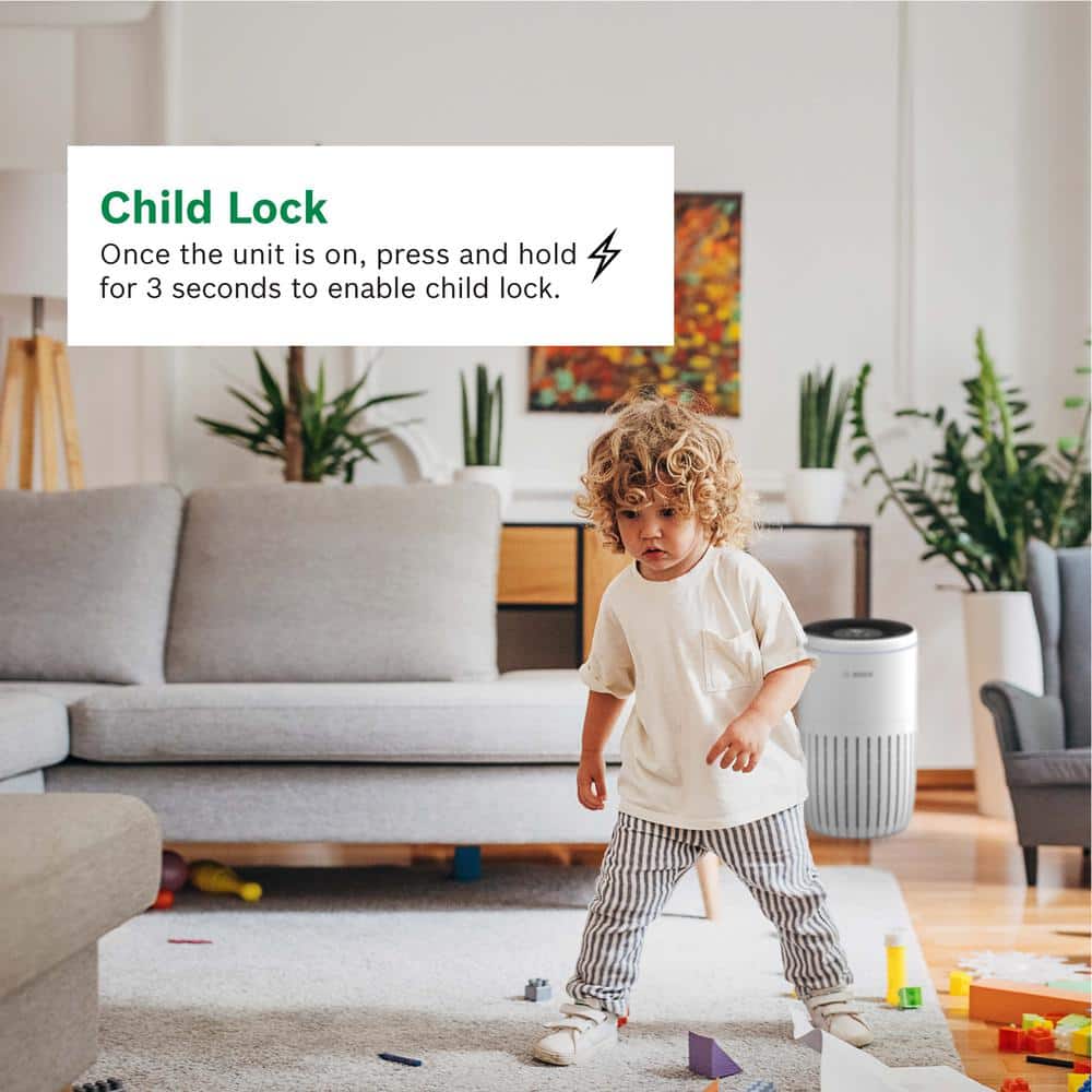 Bosch White HEPA Energy Star Air Purifier for Large Rooms
