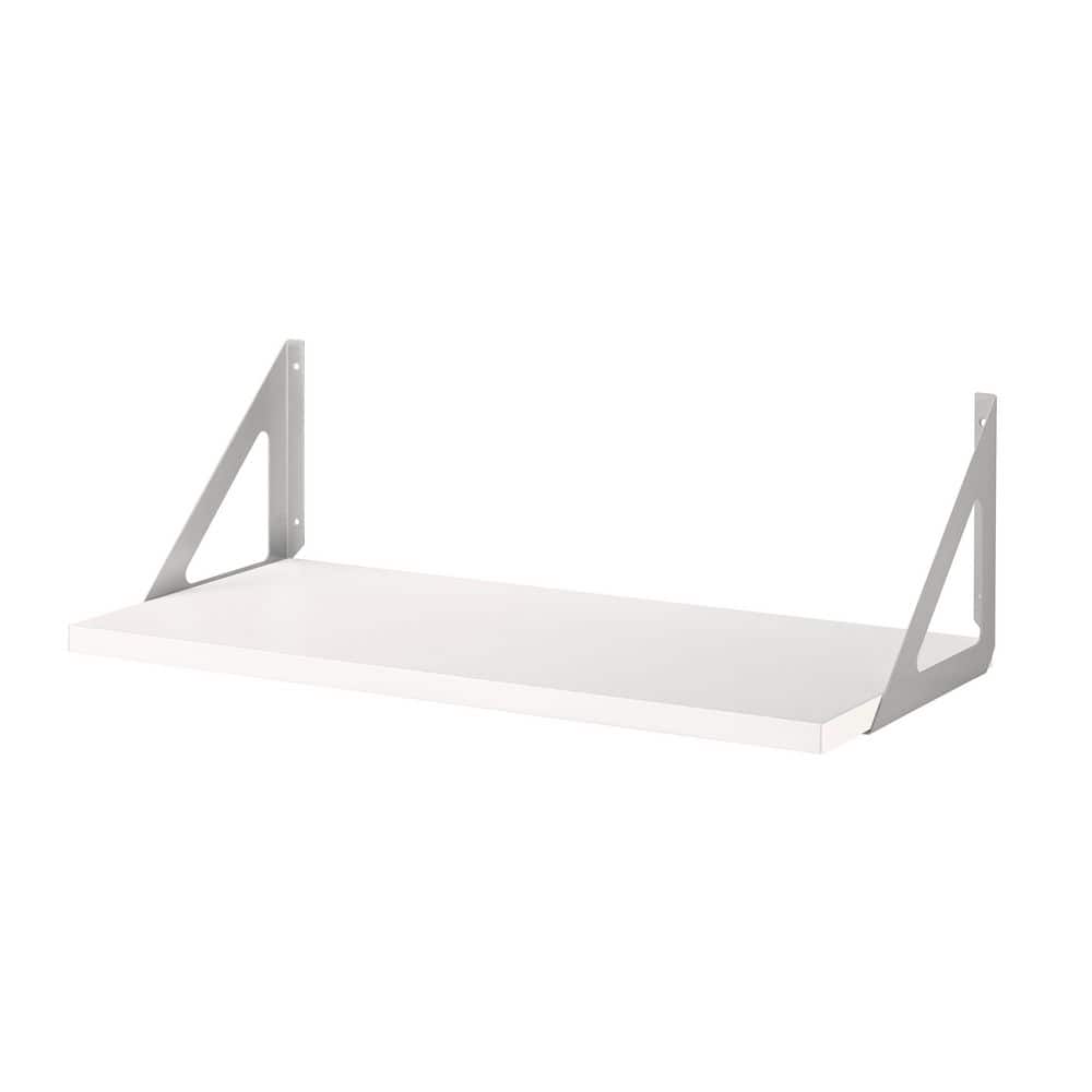 UPC 816658010526 product image for LITE 31.5 in. x 9.8 in. x 0.75 in. White MDF Decorative Wall Shelf with TRI Brac | upcitemdb.com
