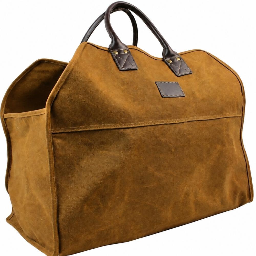23.4 in. Heavy Duty Indoor/Outdoor Firewood Log Carrier Tote with Handles in Chrome Red