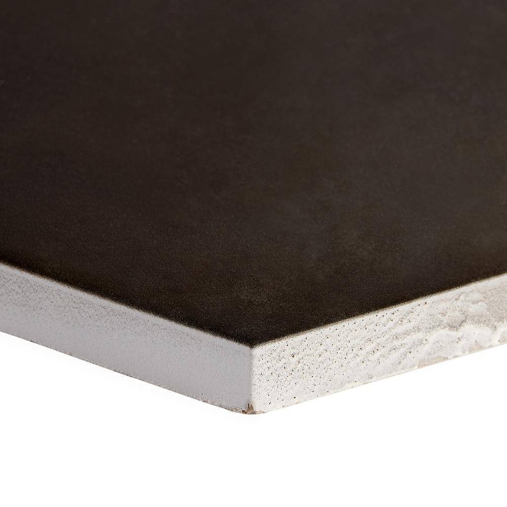 Eclipse Black Matte Porcelain Hexagon Floor and Wall Tile