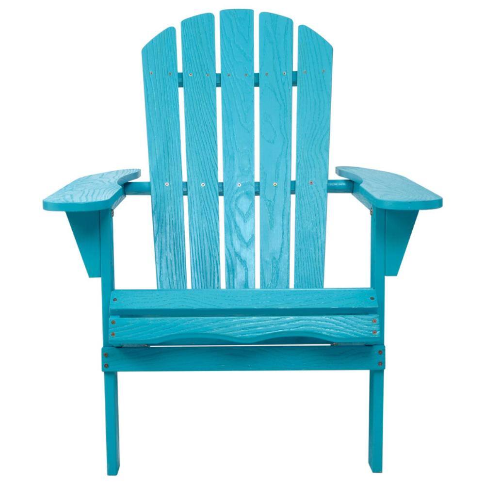 Natural Hemlock Wood Folding Turquoise Blue Adirondack Chair with Embossed Grain and Pre-Assembled Backrest for Patio price history on PriceWatchPro