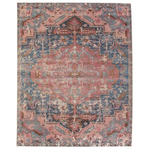 Swoon Blue/Pink 9 ft. 6 in. x 12 ft. 7 in. Medallion Rectangle Area Rug