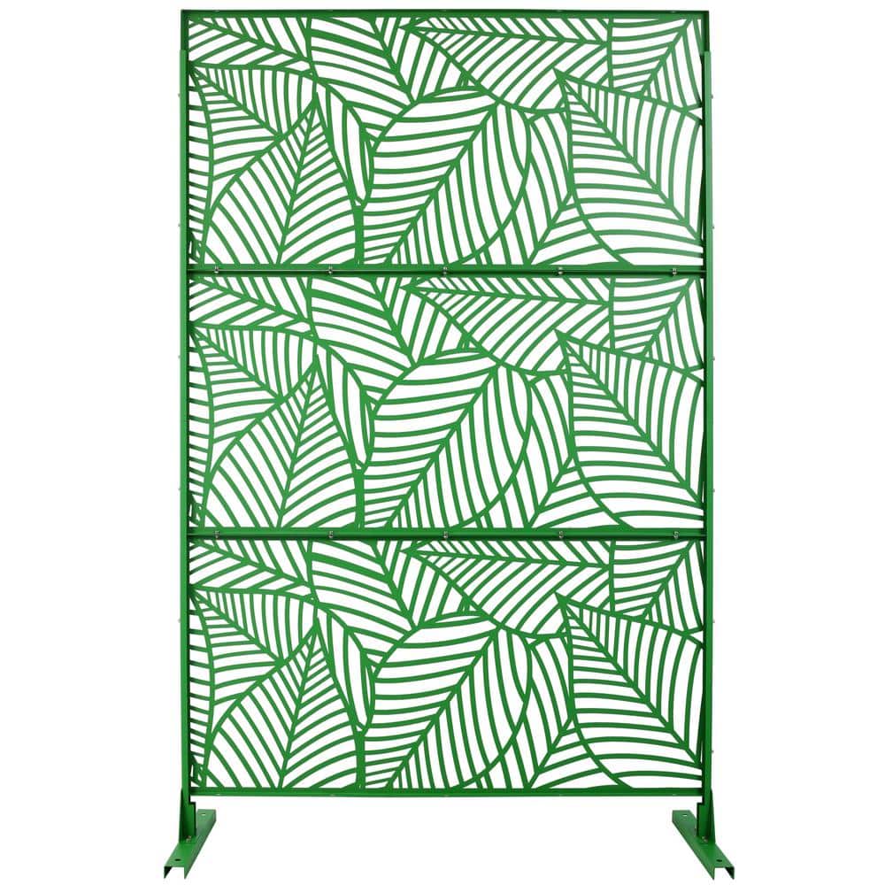 6.3 ft. x 4 ft. Green Steel Freestanding Flat Flat Top Decorative Privacy Screen Metal Fence Panel price history on PriceWatchPro
