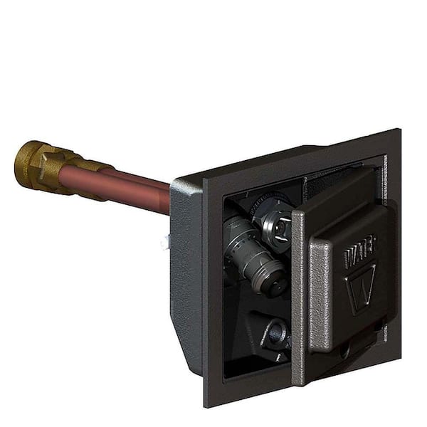 Woodford 3/4 in. Female SWT x 4 in. Freezeless Anodized Aluminum Box Wall Hydrant with Double-Check Backflow Preventer