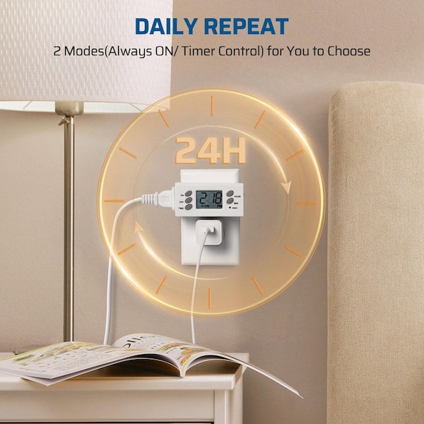 Outside Timer Outdoor Timer Outlet Waterproof 24 Hour Outlet Timer 2-Pack - Digital ...