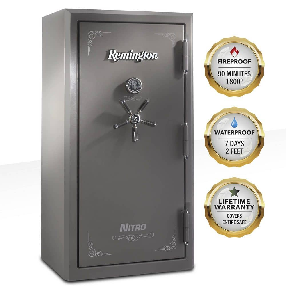 Nitro 36-Gun Fireproof and Waterproof Gun Safe with Electronic Lock, Seltzer Gray Gloss -  Remington, SAR6536N