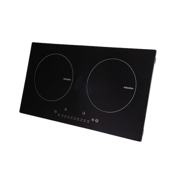 Electric Cooktop, 2 Burners, 24 in. Induction Stove Top, Built-in Magnetic Cooktop 1800 W, 9 Heating Level Burner