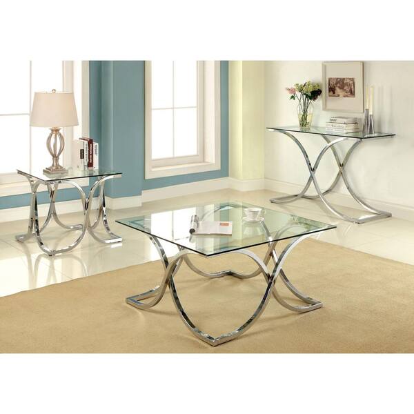 coffee table set of 3 glass