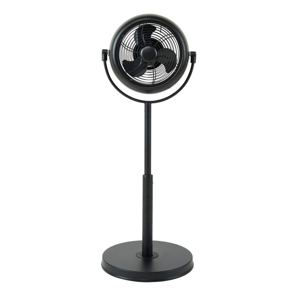 8 in. 3-Speed Industrial Retro Pedestal Fan Rotatable Stand Fan in Black with Adjustable Height price history on PriceWatchPro