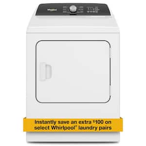 7 cu. ft. White Electric Top Load Moisture Sensing Dryer with Steam