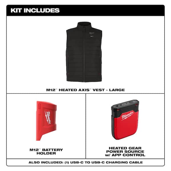 Milwaukee Men's Large M12 12V Lithium-Ion Cordless AXIS Black