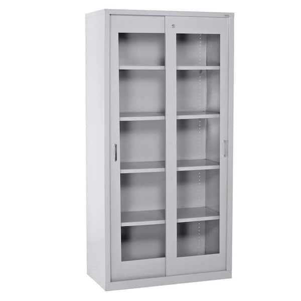 Sandusky Steel Freestanding Garage Cabinet in Dove Gray (36 in. W x 72 in. H x 18 in. D)