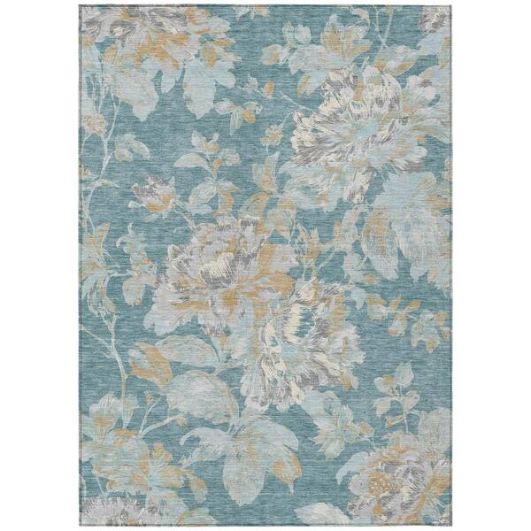 Chantille Machine Washable Indoor/Outdoor Abstract ACN3063 Teal 3 ft. x 5 ft. Area Rug