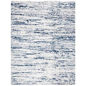 Amelia Gray/Navy 10 ft. x 14 ft. Abstract Striped Area Rug