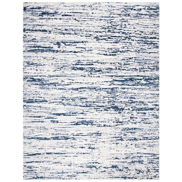 SAFAVIEH Amelia Gray/Navy 11 ft. x 15 ft. Abstract Striped Area Rug