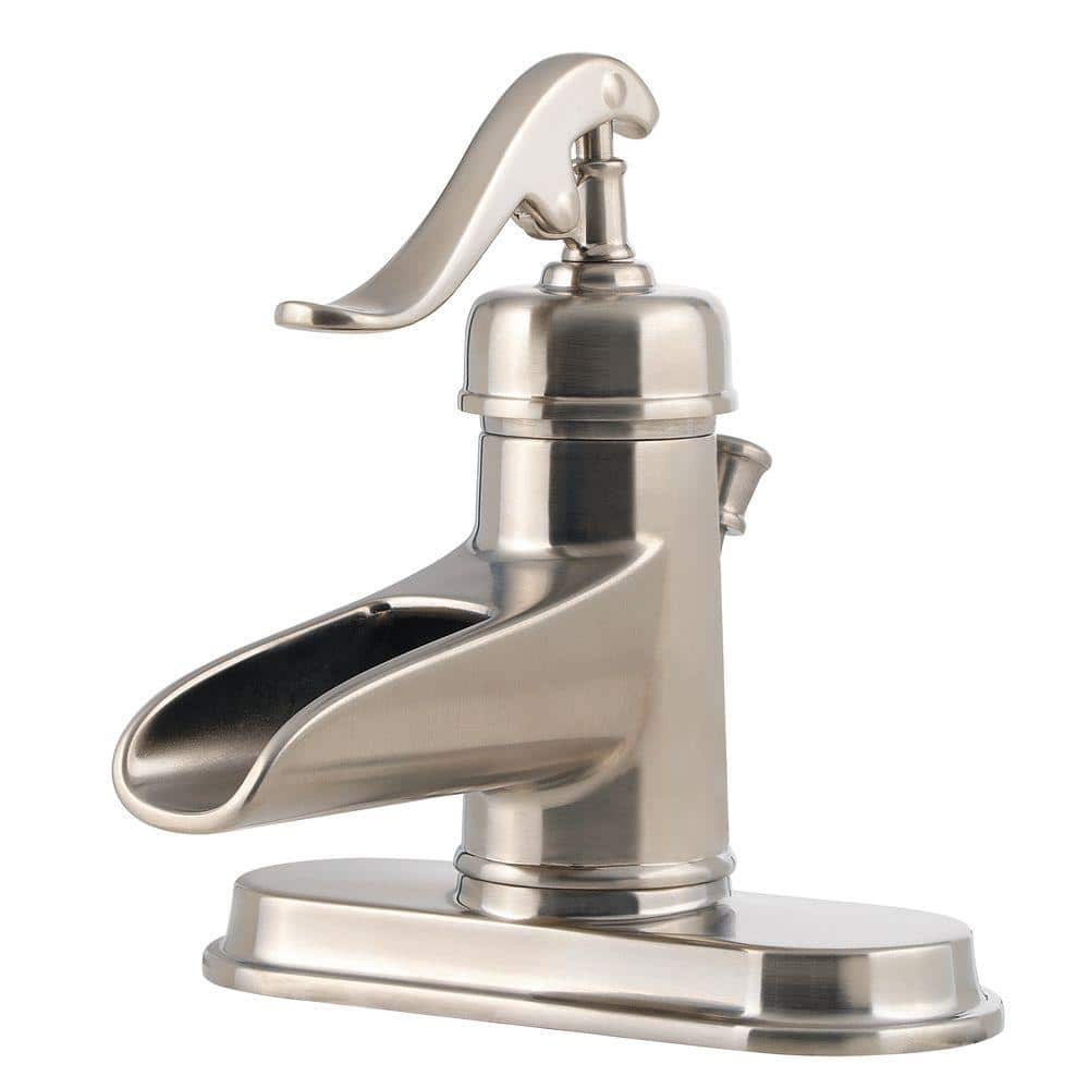 Elegant Ashfield High Arc Single-Handle Bathroom Faucet in Brushed Nickel