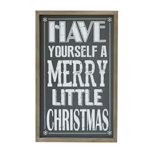 Have Yourself A Merry Little Christmas Framed Wood Wall Decorative Sign