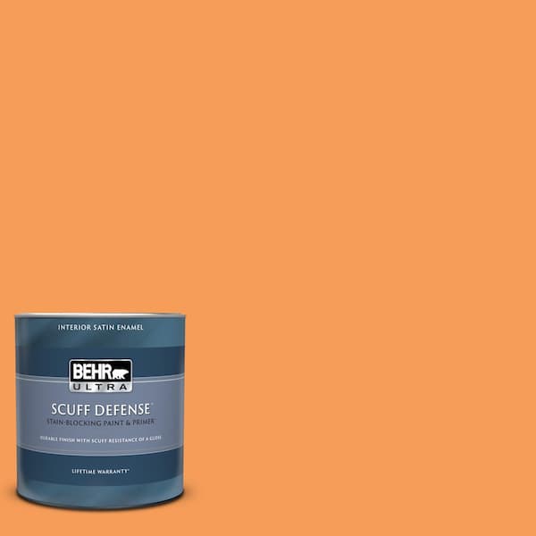 BEHR ULTRA 1 qt. #P220-6 Bergamot Orange Extra Durable Satin Enamel Interior Paint & Primer