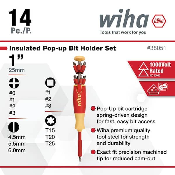 1000-Volt Insulated Ultra Driver 12-in-1 Insert Bit Holder Torx