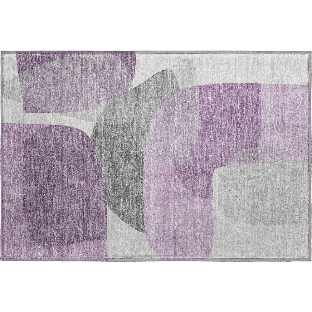 Mayfield Premium Machine Washable Abstract AMF2121 Purple 2 ft. x 3 ft. Accent Rug price history on PriceWatchPro