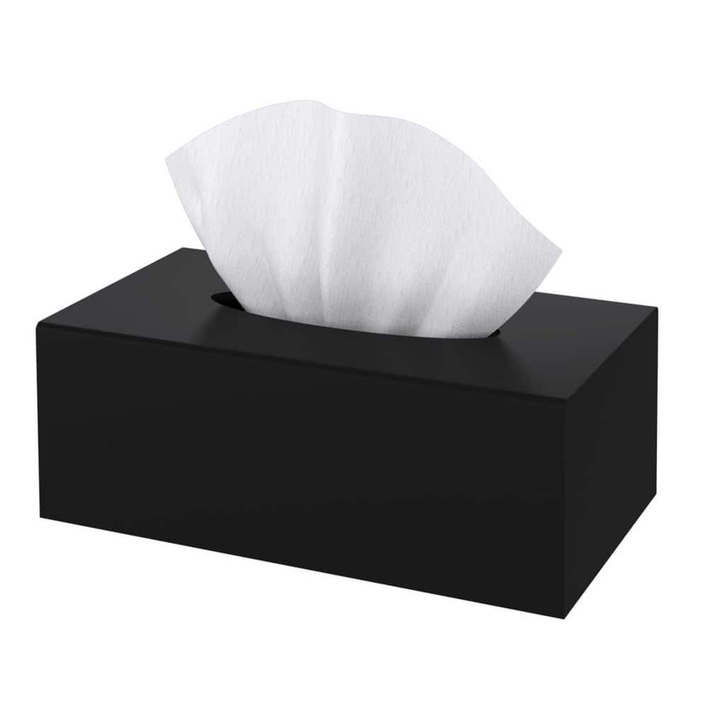Acrylic Tissue Box Cover Rectangular Matte Black 9.85 in L x 5.1 in W x 4.5 in H for Flat Box Tissues price history on PriceWatchPro