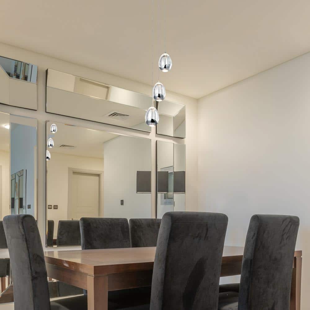 Artisan Deco 7.5" Polished Chrome Globe LED Pendant Light