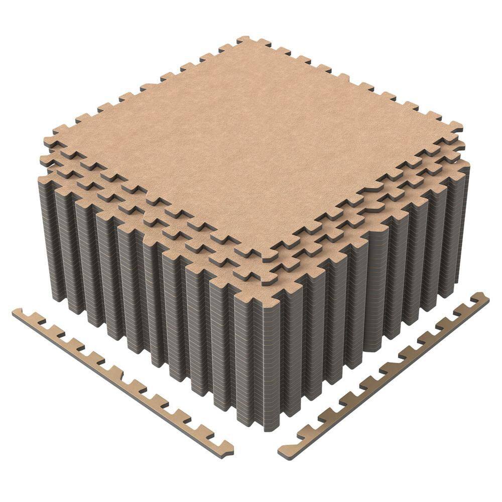 25 Pack-100 Sq. Ft. Foam Floor Tiles Interlocking Carpet Tiles with Edge Borders price history on PriceWatchPro