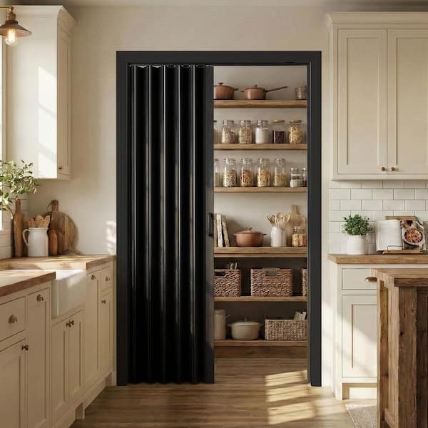 GOLDENPOLEY Blackout 60 in. x 80 in. Black Finished PVC Interior