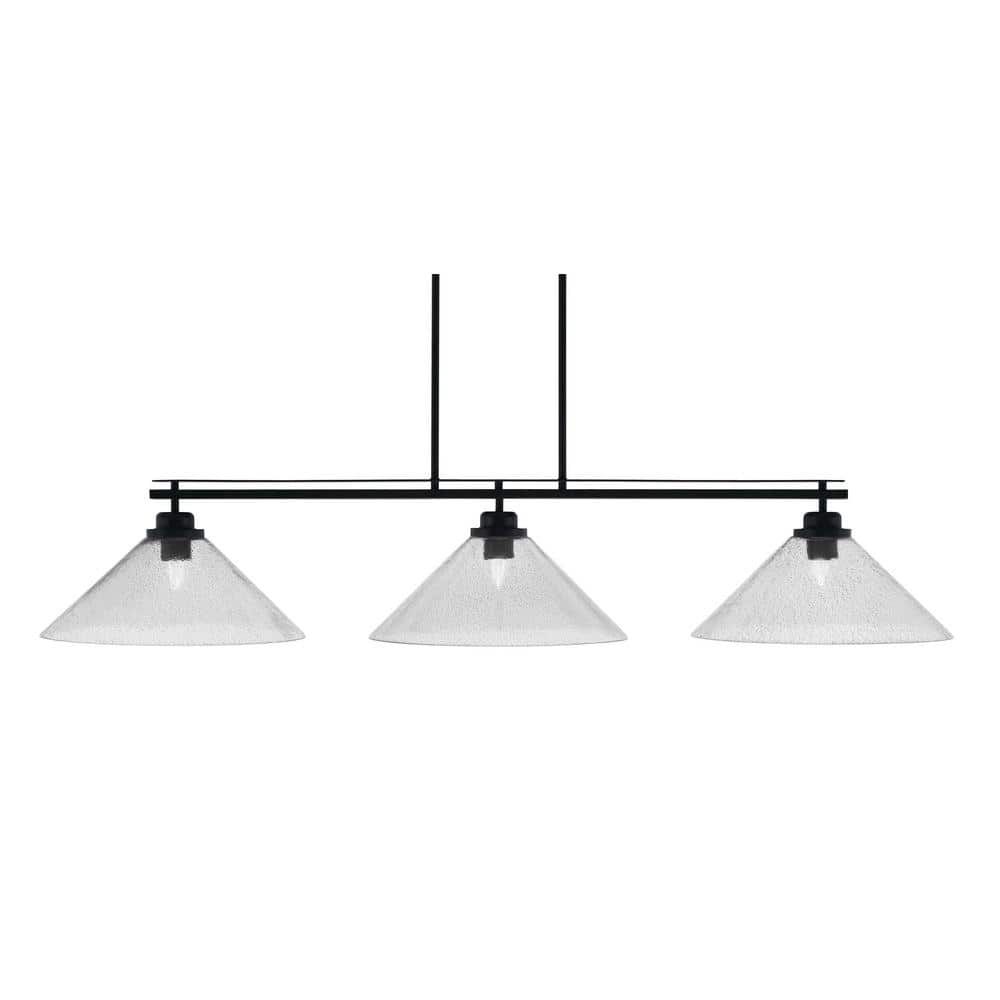 Monroe 3-Light Billiard Light, Round Fitter, Matte Black Finish, 16 in. Smo