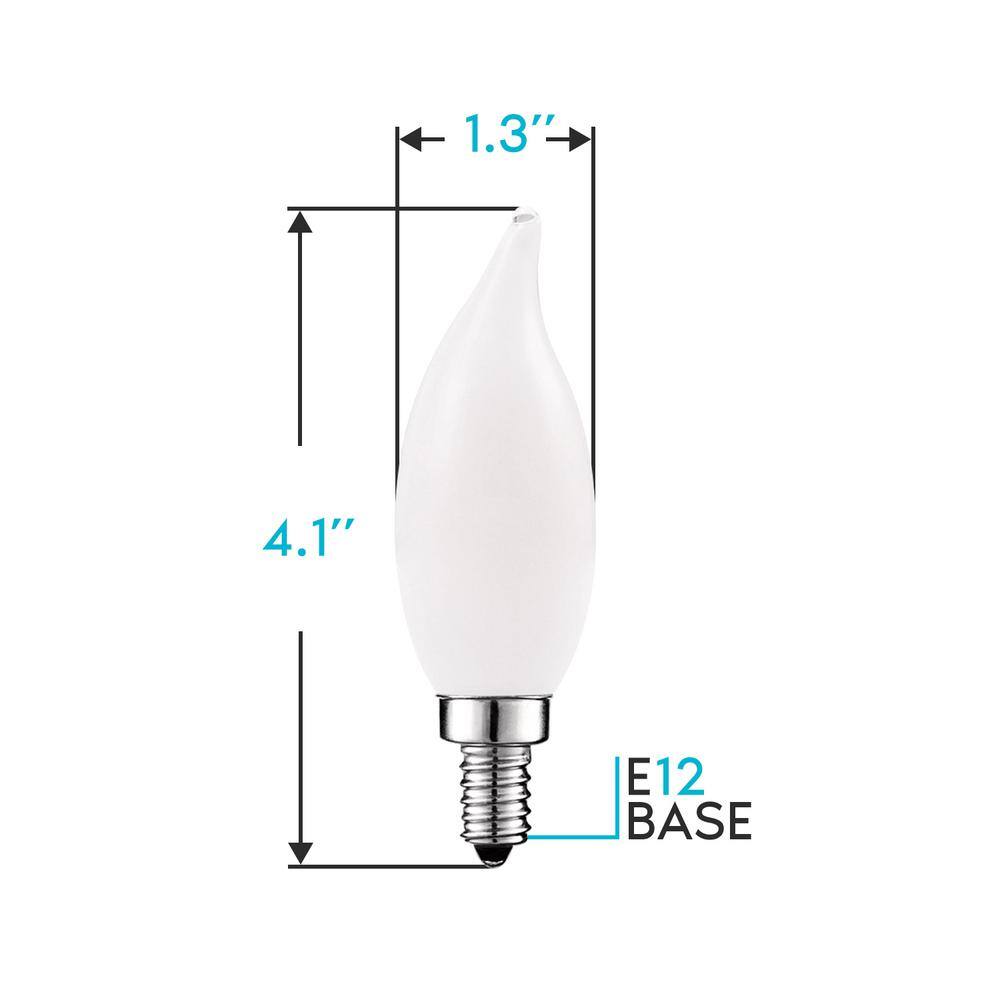 5 Watt Frosted Dimmable LED Candelabra Light Bulbs
