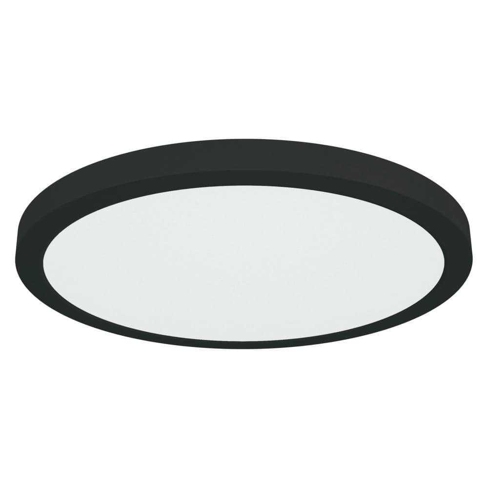 Sleek ModPLUS Black Glass 17" LED Flush Mount for Indoor/Outdoor