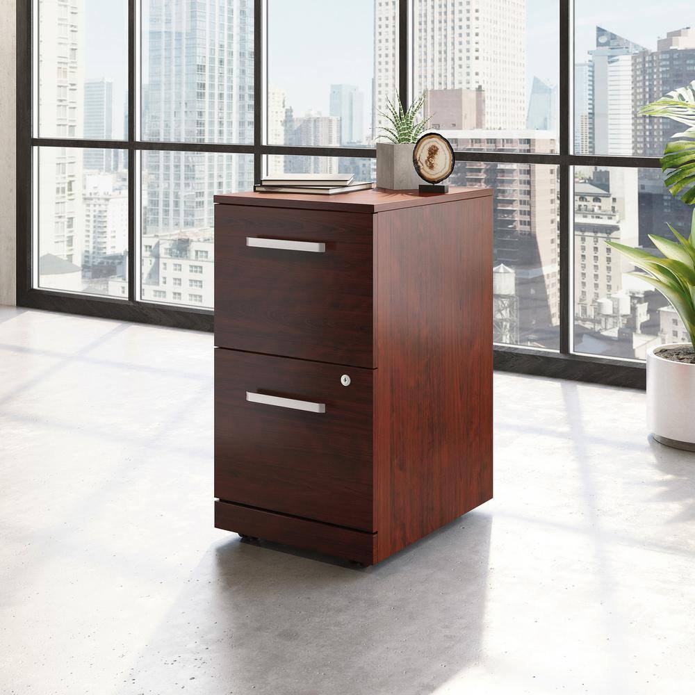 Classic Cherry 2-Drawer Mobile Lockable Pedestal File Cabinet